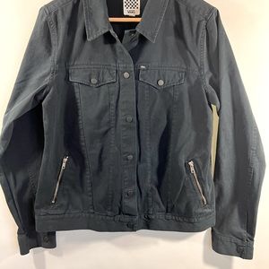 Vans button up black coat XL